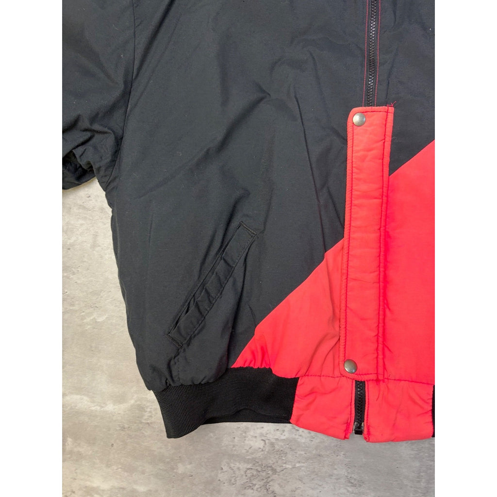 Vintage Snap On Spellout Logo Two Tone Full Zip Bomber Jacket Size XL