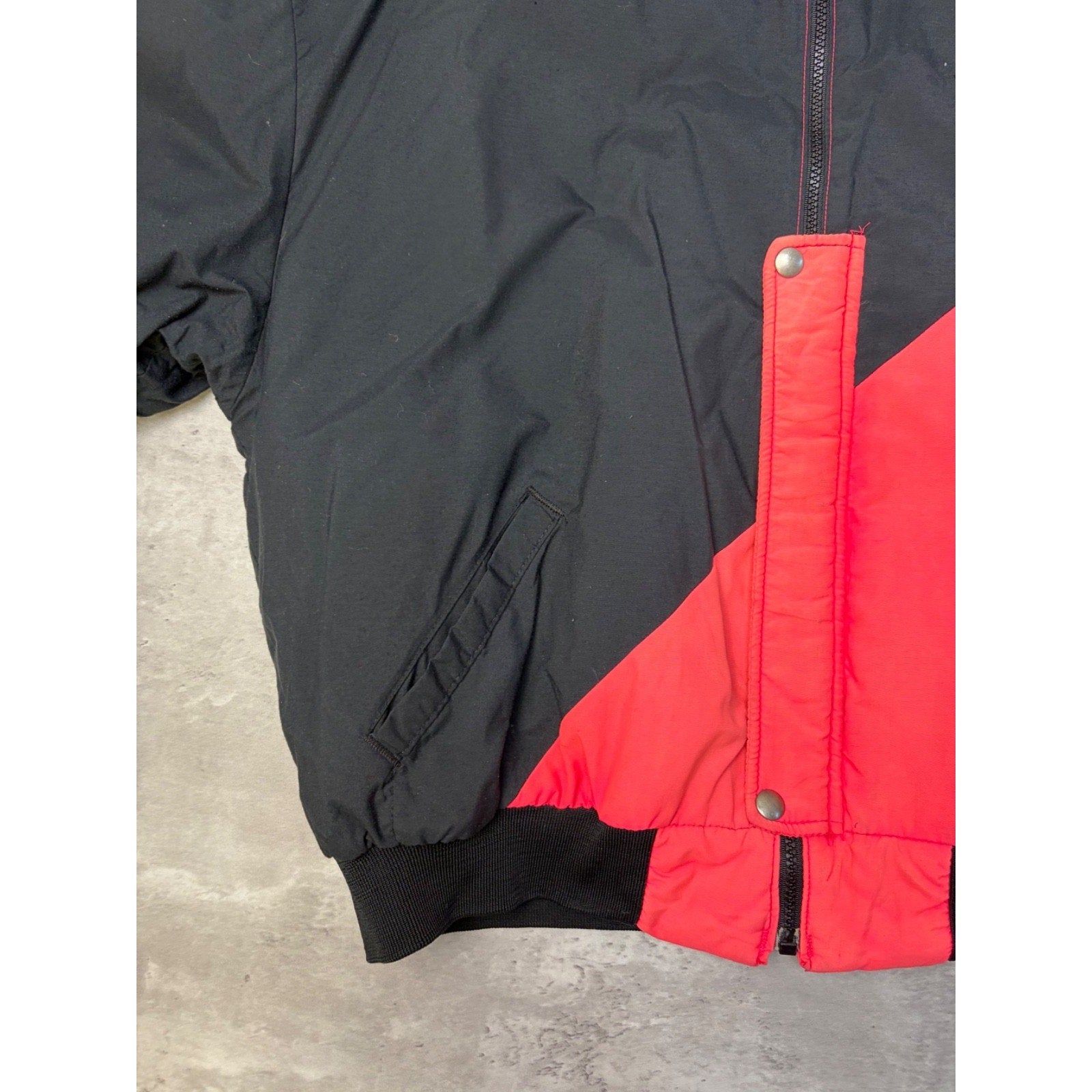 Vintage Snap On Spellout Logo Two Tone Full Zip Bomber Jacket Size XL