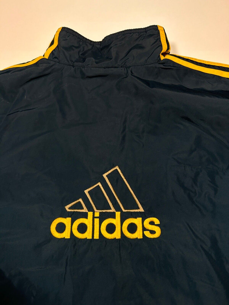 Vintage 90s Adidas Fleece Lined Embroidered Nylon 3 Stripe Jacket Size XL