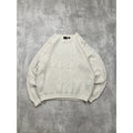 Vintage 90s Structure Pullover Textured Beige Knit Sweater Size Large