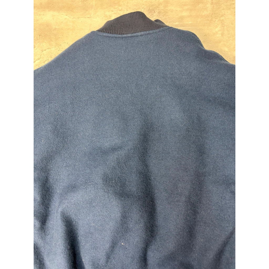 90s Canada Sportswear Varsity Style Leather Sleeve Bomber Jacket Size Large