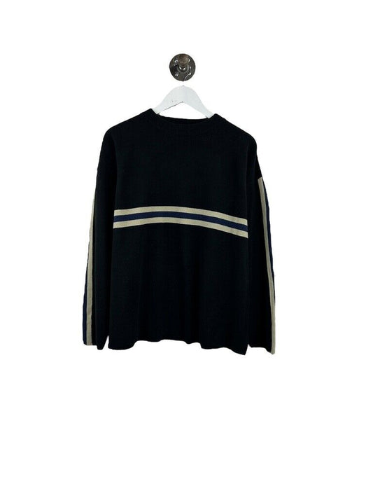 Union Bay Striped Knit Sweater Size Medium Black