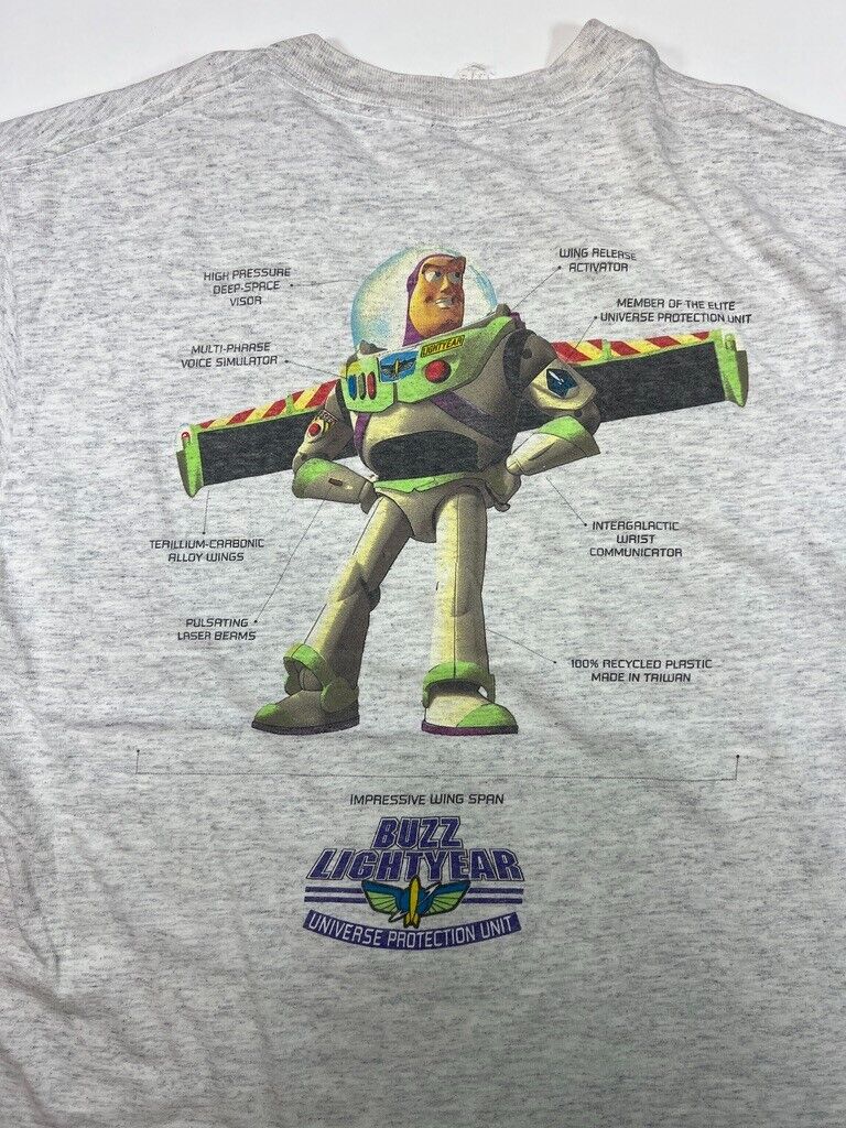 Vintage 90s Disney Toy Story Buzz Lightyear Character Graphic T-Shirt Sz Medium