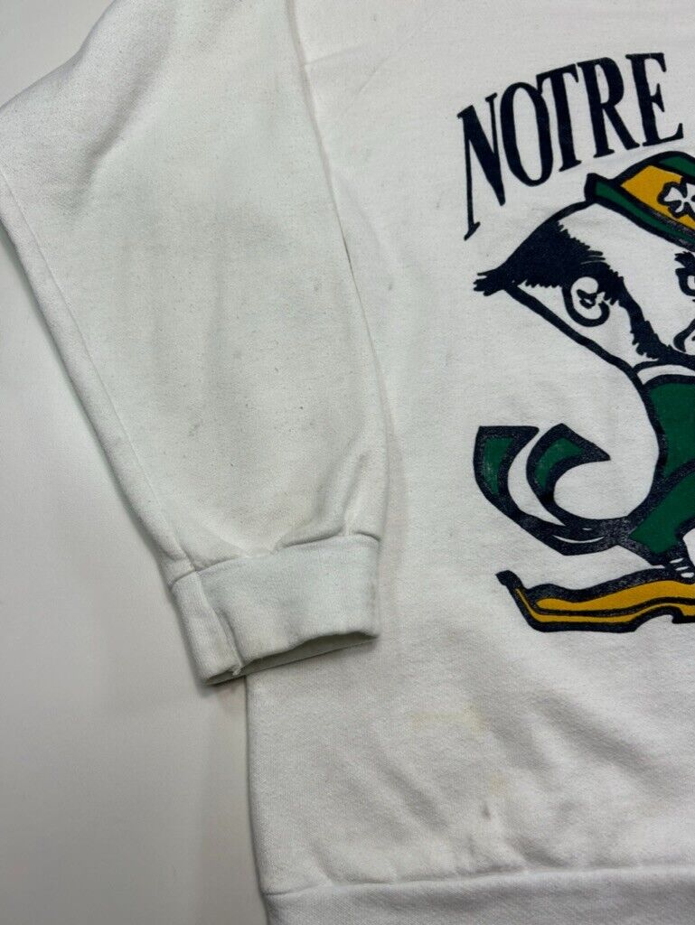 Vintage 80s/90s Notre Dame Fighting Irish NCAA Graphic Sweatshirt Size Medium