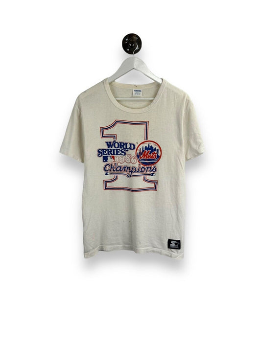 Vintage 1986 New York Mets MLB World Series Champs Starter T-Shirt Sz Medium 80s