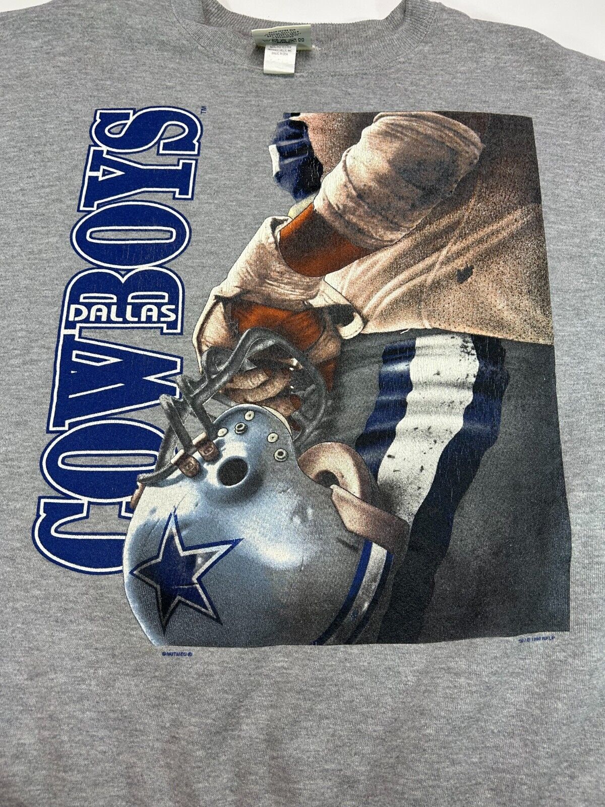 Vintage 1996 Dallas Cowboys NFL Large Player Graphic Football Crewneck Sz XL