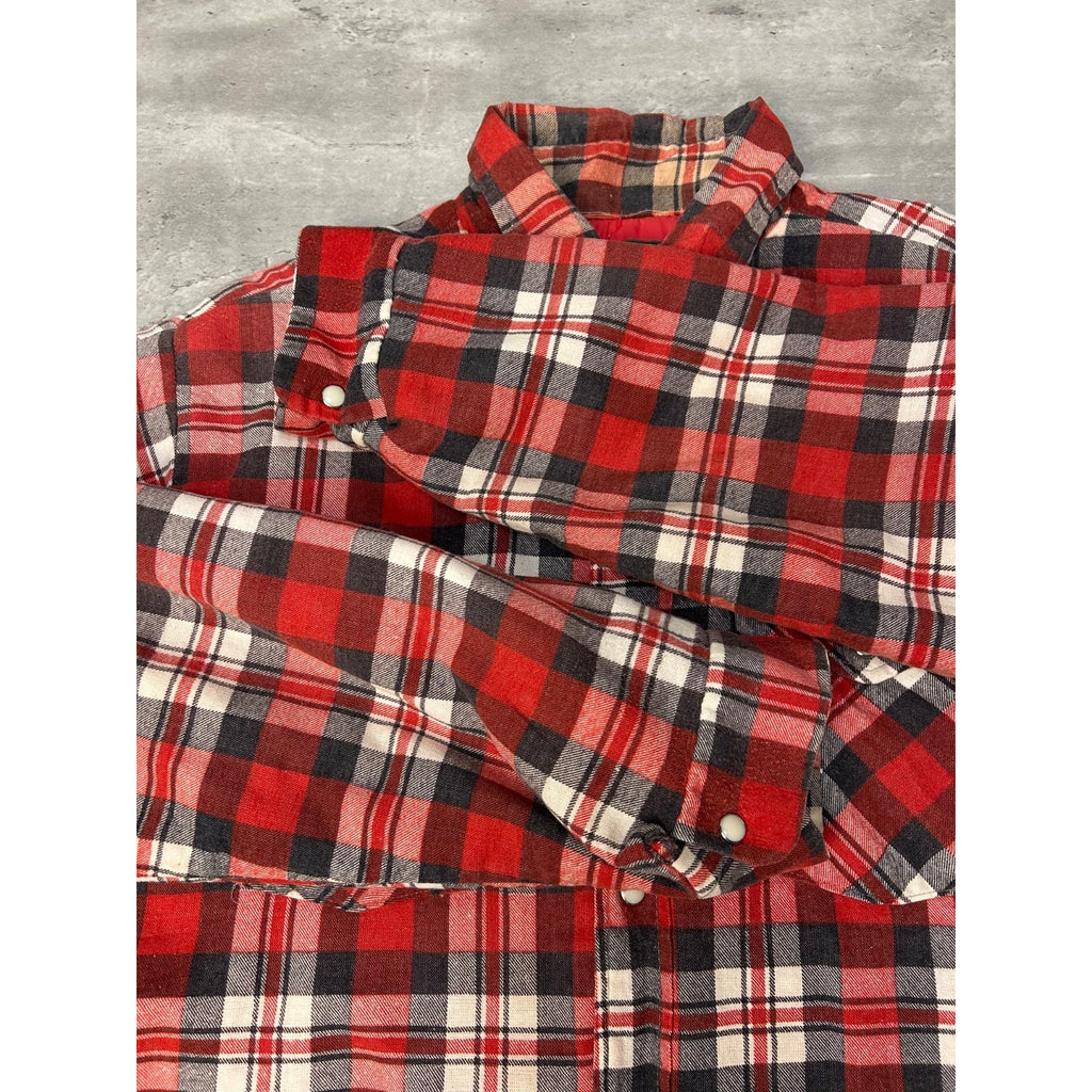 Vintage 80s/90s Woodsman Plaid Insulated Double Pocket Jacket Size XL