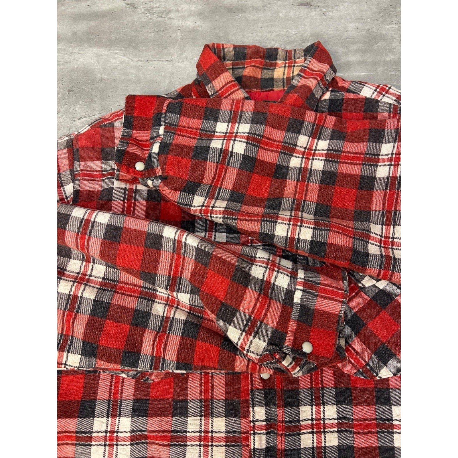 Vintage 80s/90s Woodsman Plaid Insulated Double Pocket Jacket Size XL