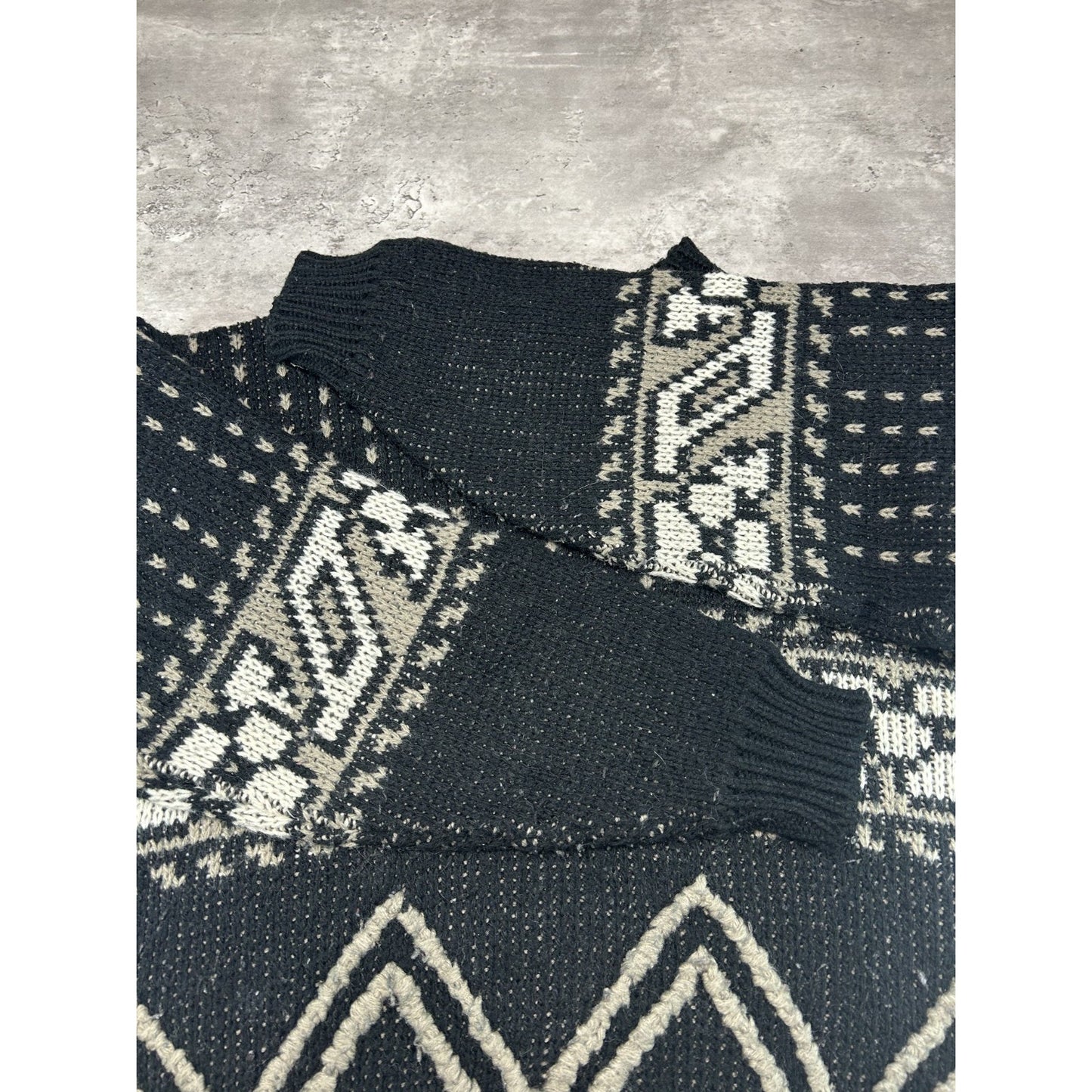 Vintage 90s Abstract Stripe Ribbed Pullover Knit Sweater Size Large