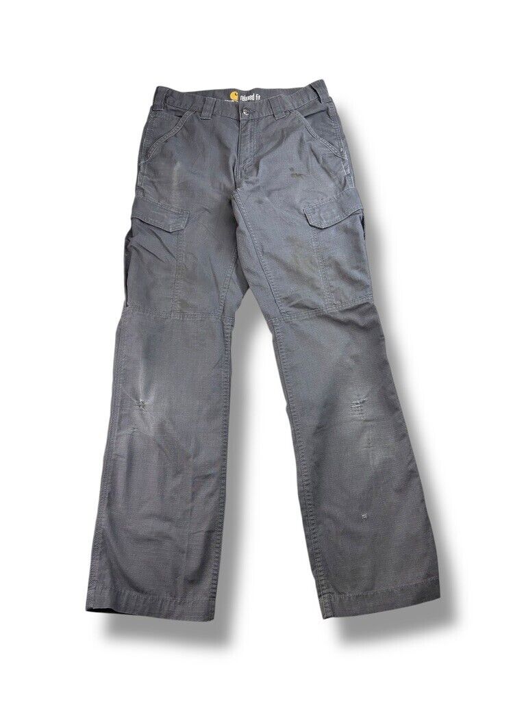 Carhartt Ripstop Work Wear Carpenter Cargo Double Knee Pants Size 30W Gray