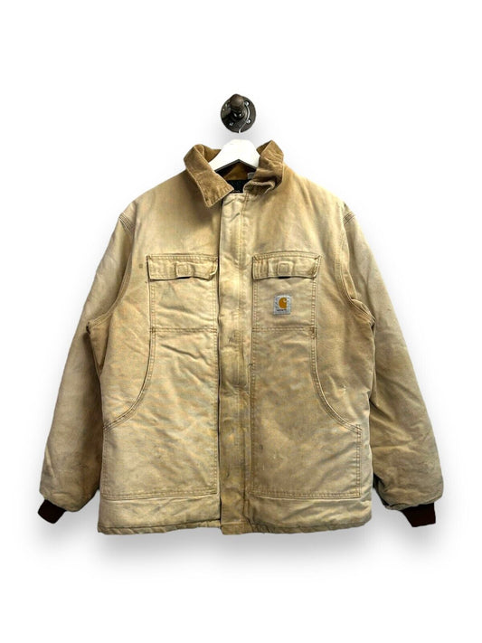 Vintage Carhartt Quilted Lined Canvas Work Wear Arctic Jacket Size 2XL Beige