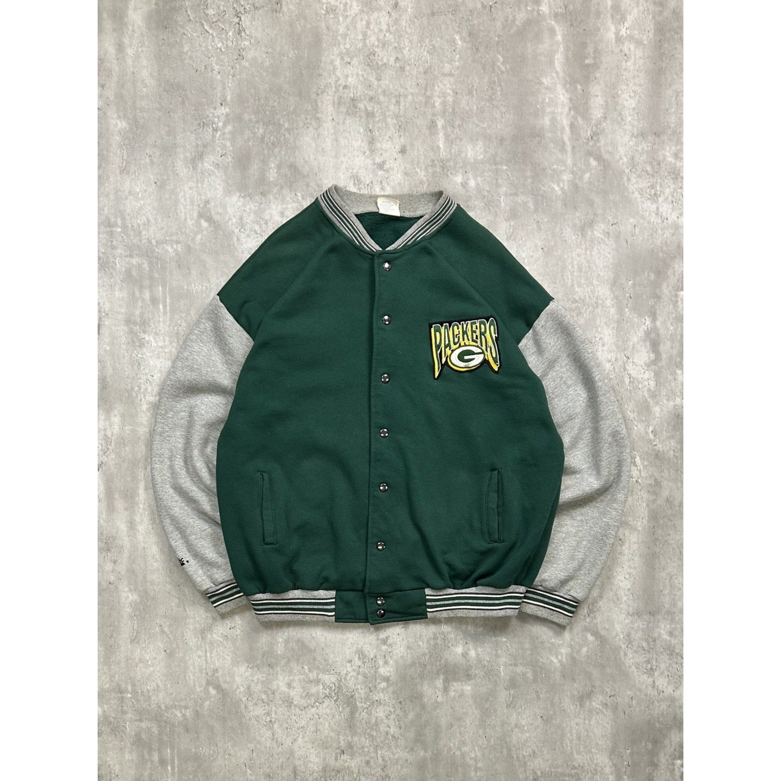 Vintage 90s Green Bay Packers NFL Embroidered Logo Bomber Jacket Size 2XL