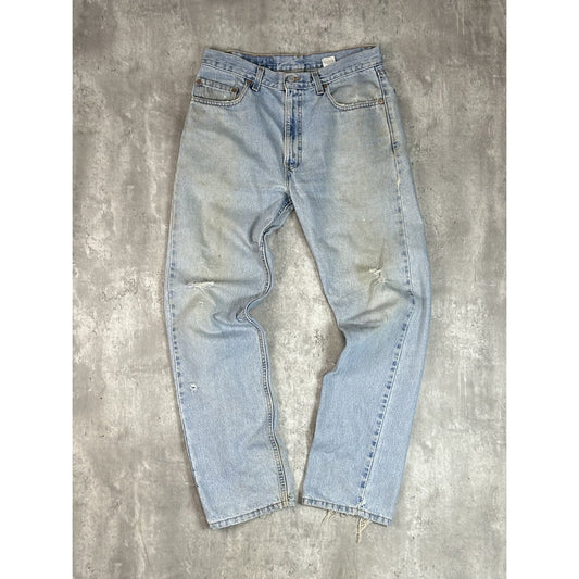 Vintage 90s Levis 505 Red Tab Straight Leg Light Wash Denim Pants Size 33