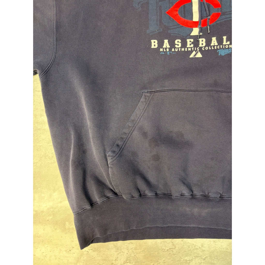 Vintage Minnesota Twins MLB Graphic Hooded Baseball Sweatshirt Size 2XL