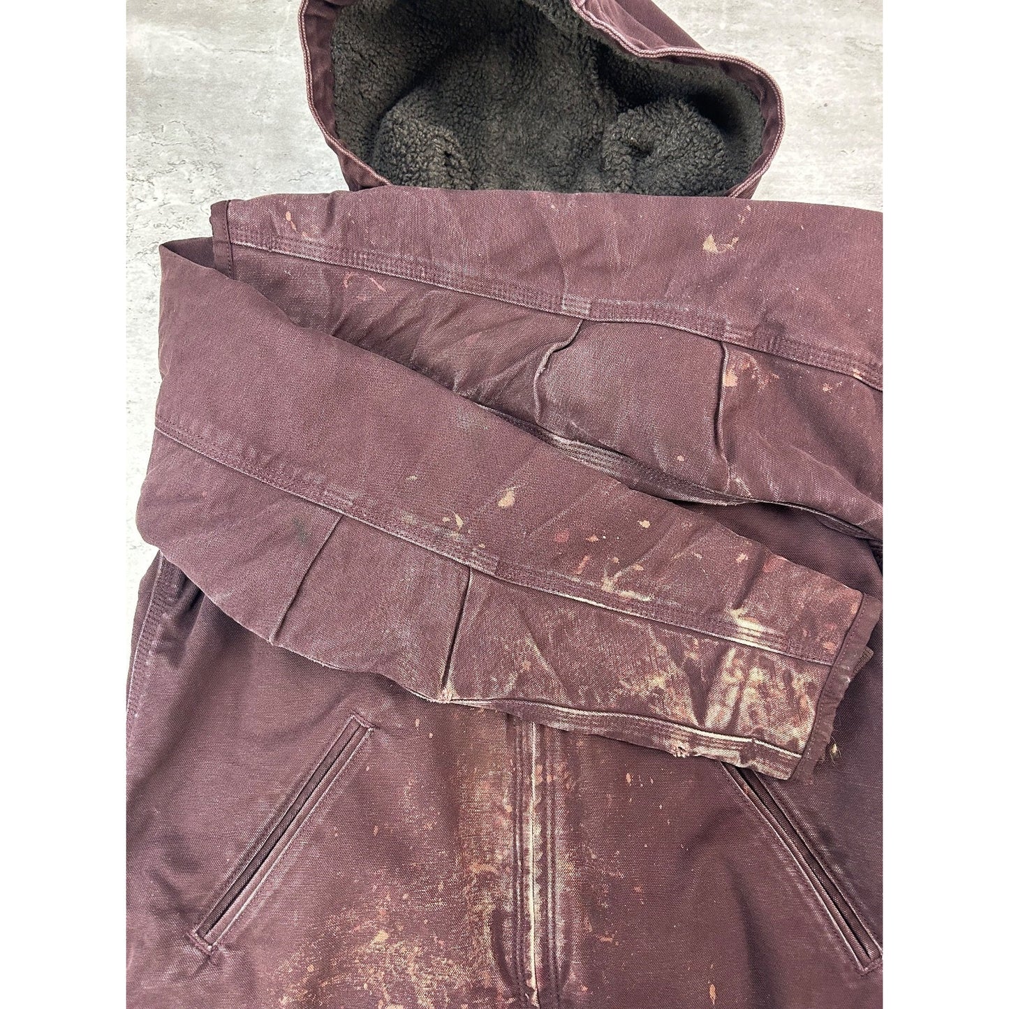 Vintage Carhartt Fleece Lined Canvas Workwear Hooded Detroit Jacket Women's Med