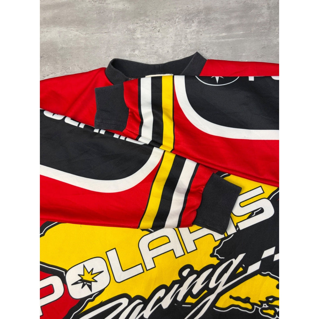 Vintage Polaris Racing All Over Print Long Sleeve Motocross Jersey Size Small