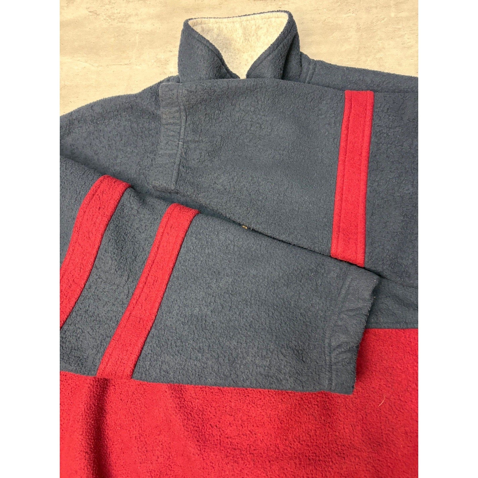 Vintage Bugle Boy Company Two Tone 1/2 Zip Fleece Sweatshirt Size Large