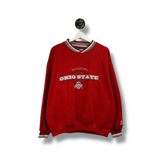 Vintage 90s Ohio State Buckeyes NCAA Embroidered Starter Sweatshirt Size XL Red