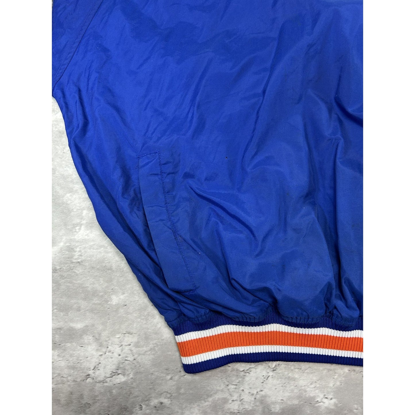 Vintage 90s New York Mets MLB Embroidered 1/4 Button Nylon Starter Jacket Sz 2XL