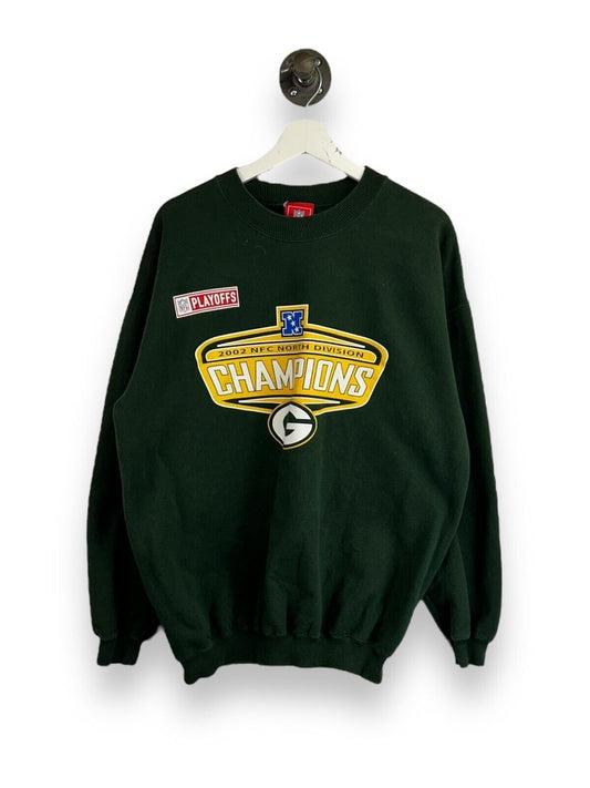 Vintage 2002 Green Bay Packers NFL NFC North Champs Football Sweatshirt Sz Large