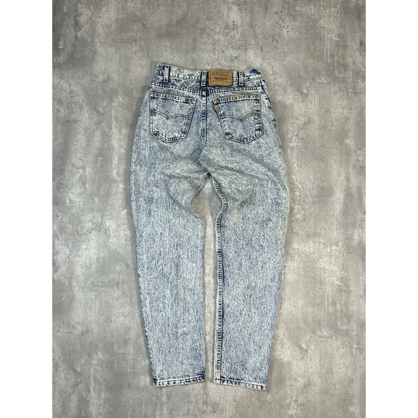 Vintage 80s/90s Levis Orange Tab Acid Wash Slim Fit Denim Pants Size 30W Blue