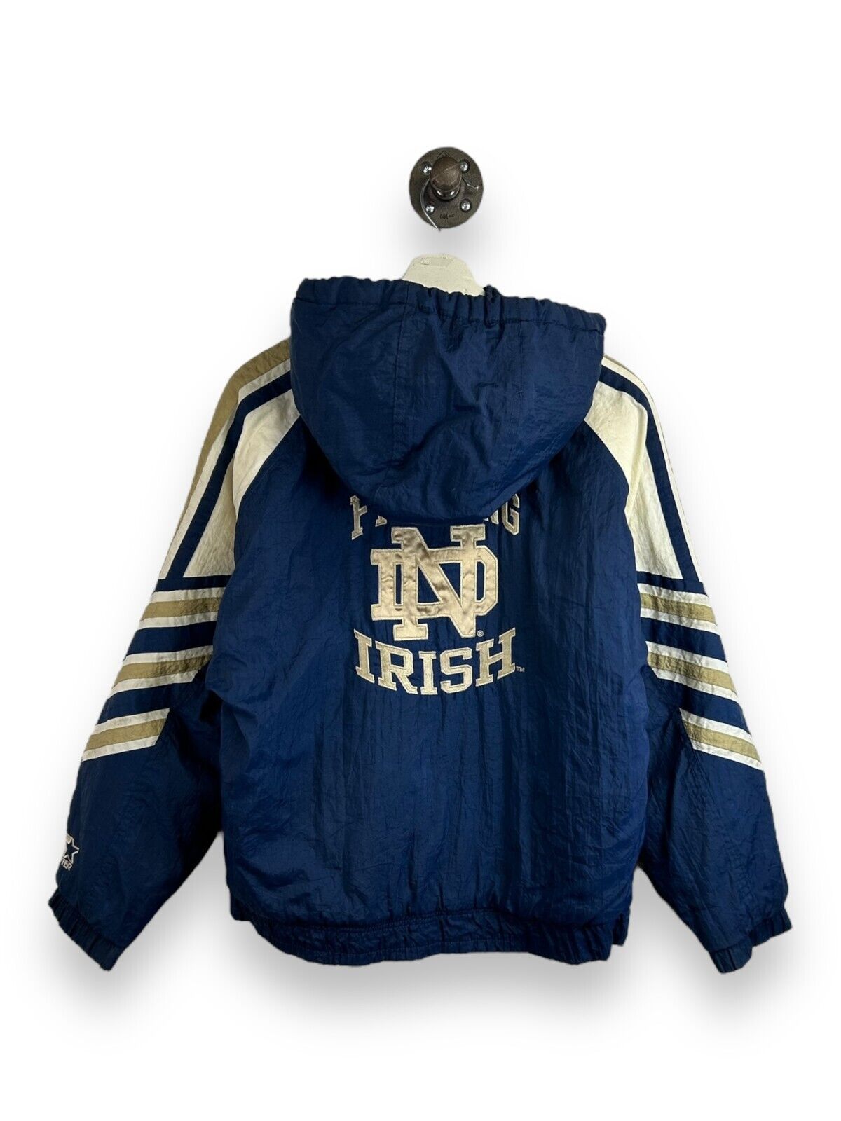 Vintage 90s Notre Dame Fighting Irish NCAA Insulated Starter Jacket Size XS