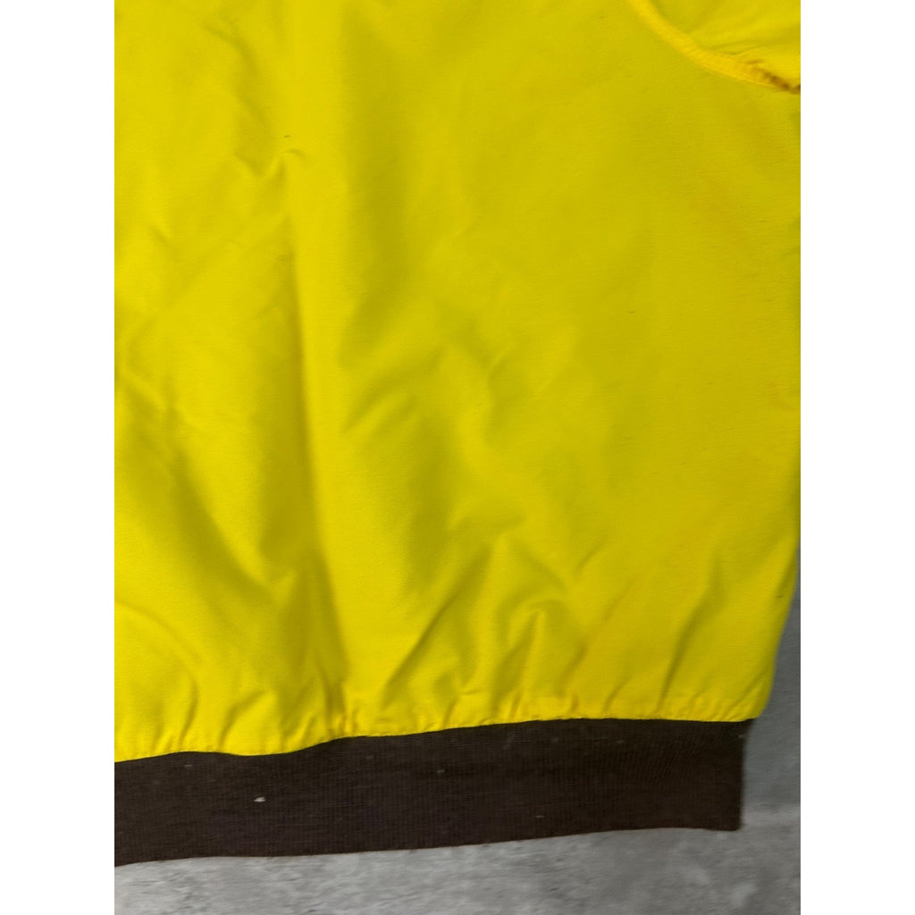 Vintage 90s Woolrich Fleece Lined Full Zip Yellow Bomber Jacket Size Medium