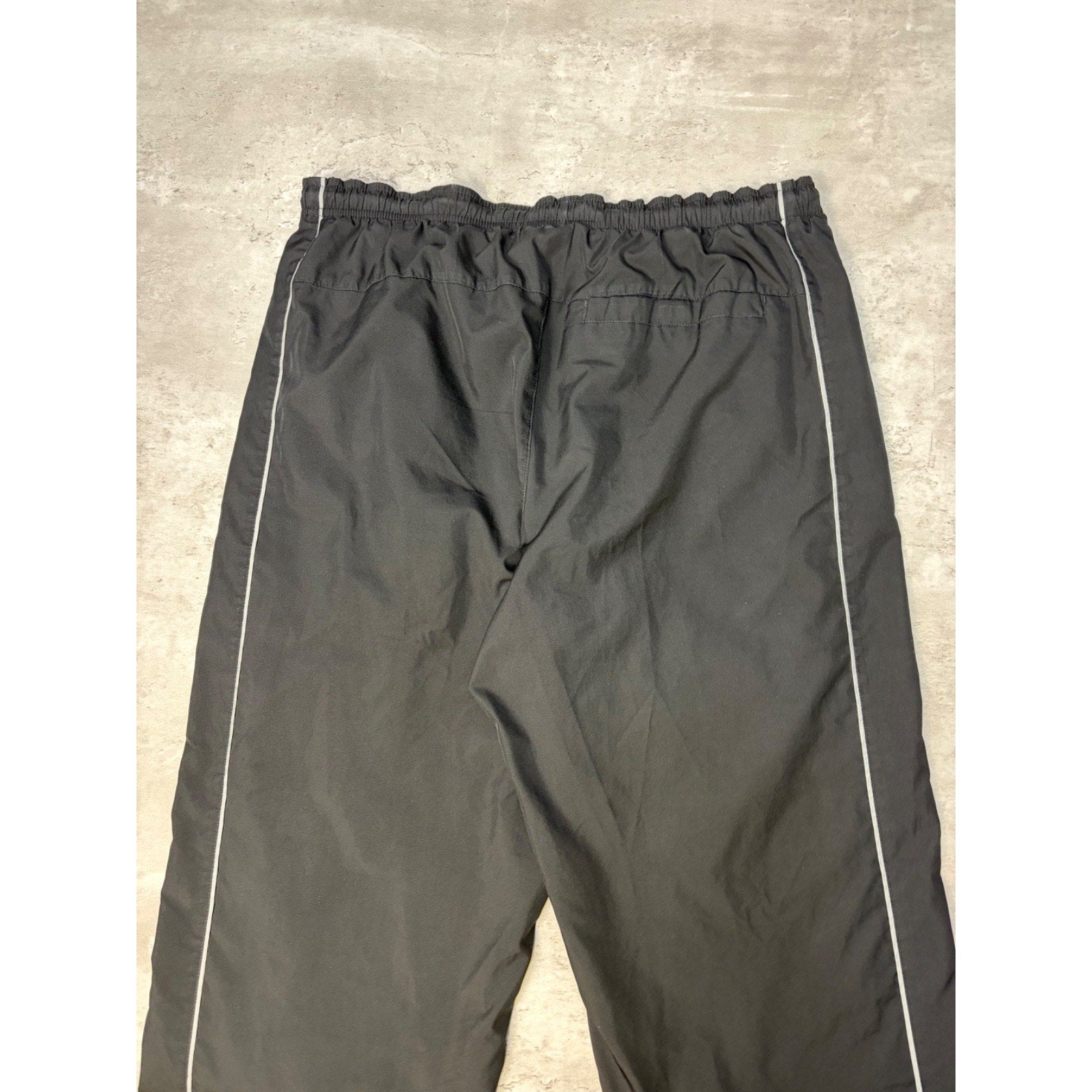 Vintage 2000s Nike Embroidered Swoosh Black Nylon Track Pants Size Large