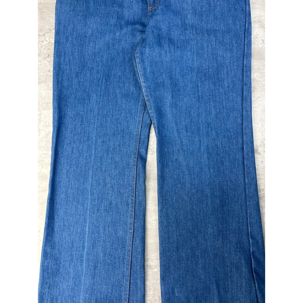 Vintage 1970s Medium Wash Straight Fit Denim Pants Size 35