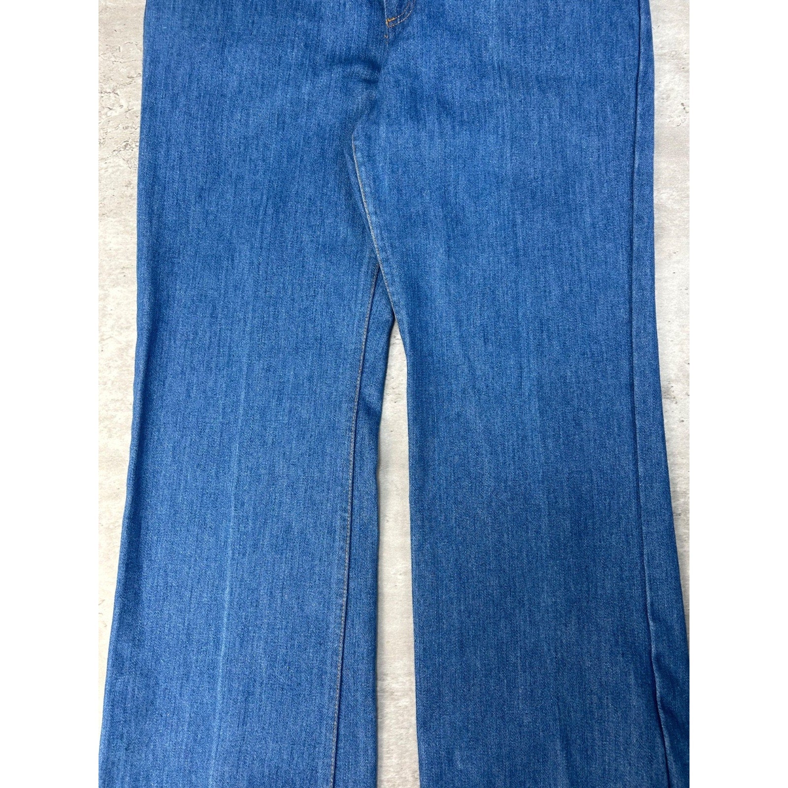 Vintage 1970s Medium Wash Straight Fit Denim Pants Size 35