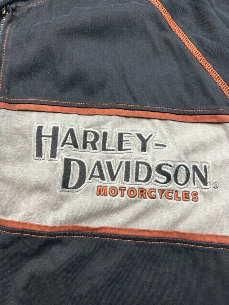 Harley Davidson Embroidered Spellout Logo Full Zip Hooded Sweatshirt Size 3XL