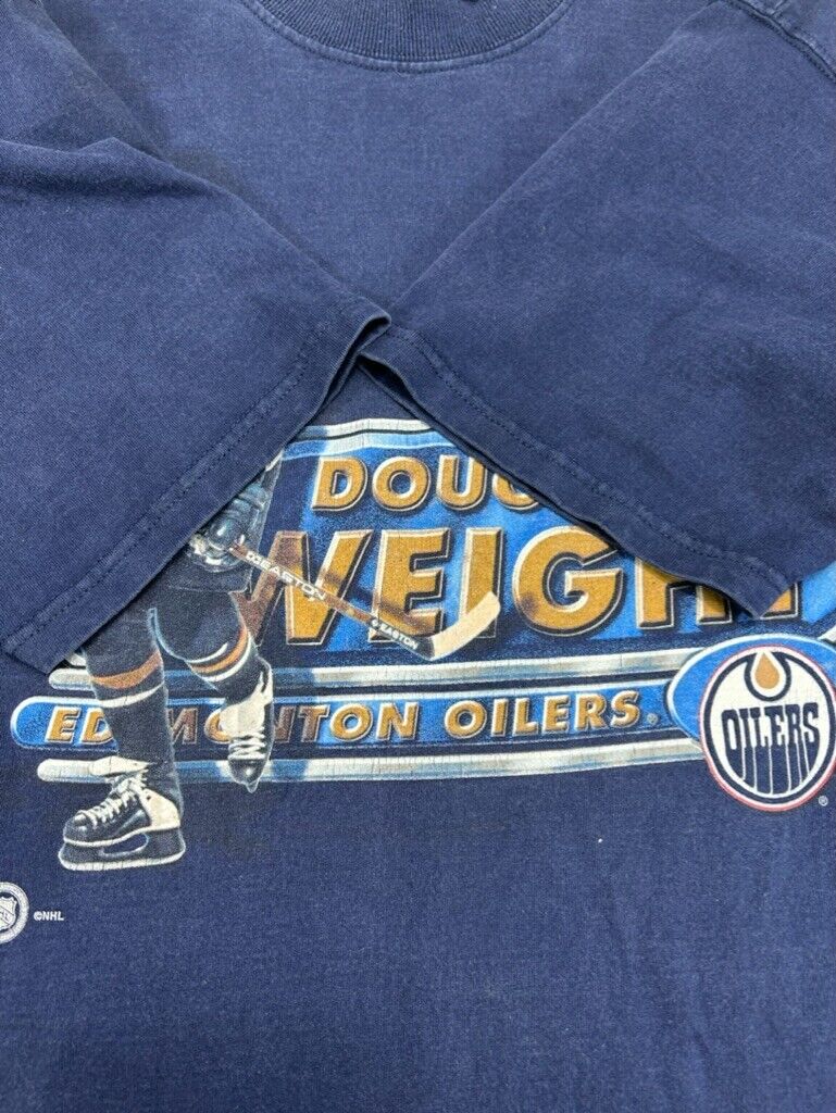 Vintage Doug Weight #39 Edmonton Oilers NHL Player Graphic Sweatshirt Size Large