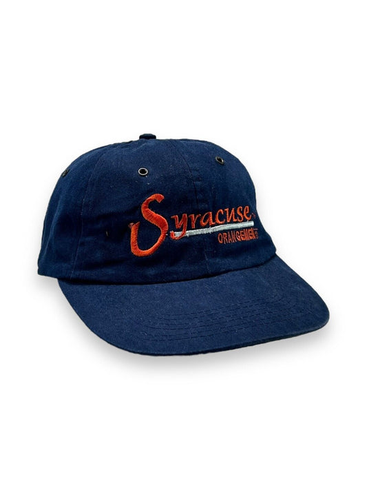 Vintage 90s Syracuse Orangemen NCAA Collegiate Spell Out Strapback Hat OSFA Blue