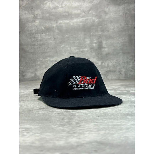 Vintage Budweiser Racing Embroidered Spellout Nascar Strapback Hat OSFA