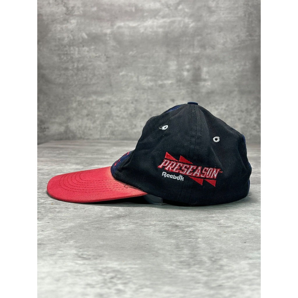 Vintage 90s Reebok Pre Season Embroidered Spellout Logo Strapback Hat OSFA