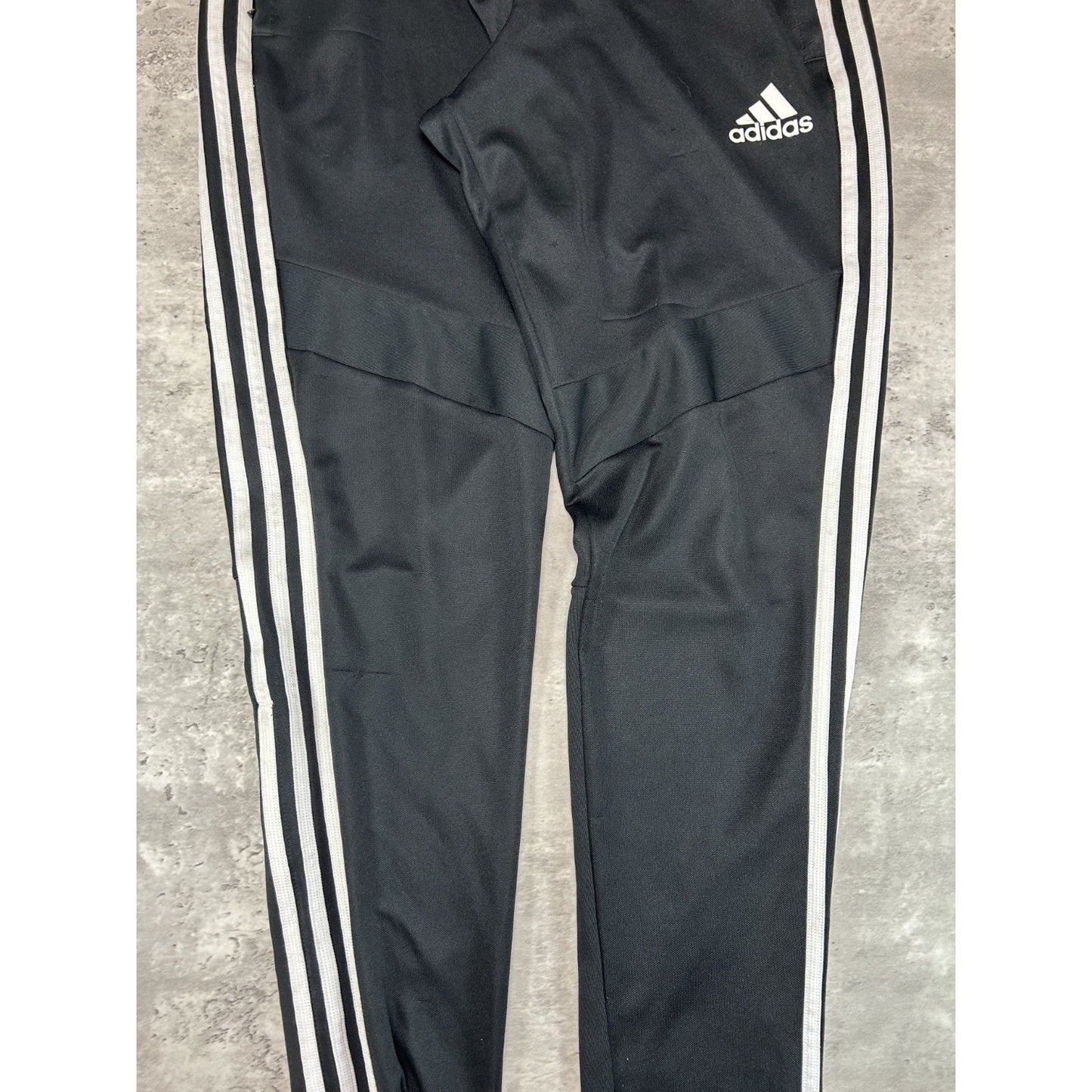 Vintage Adidas Three Stripes Embroidered Nylon Track Pants Size Medium Black