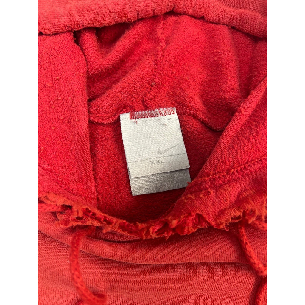 Vintage 2000s Nike Embroidered Middle Swoosh Hooded Red Sweatshirt Size 2XL