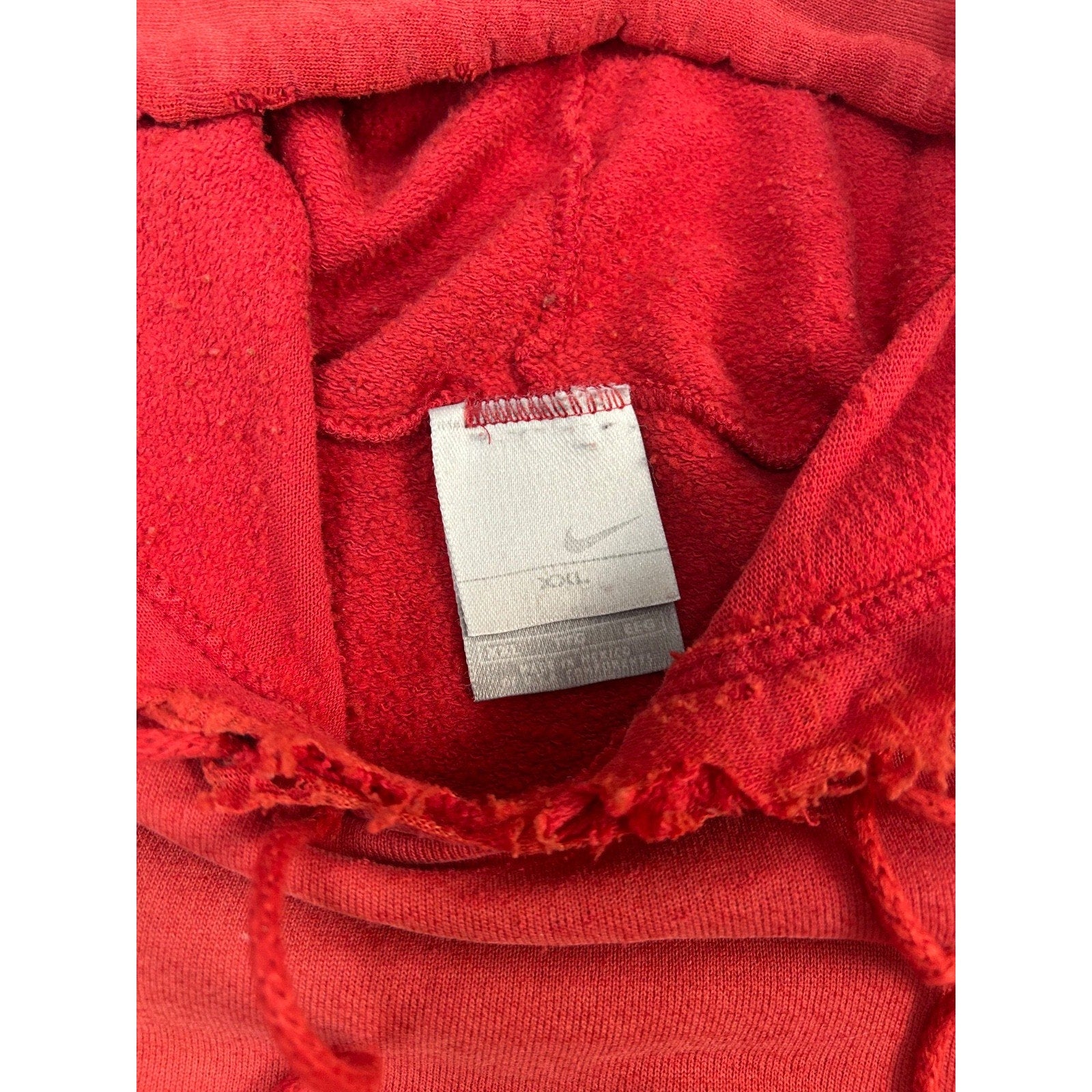 Vintage 2000s Nike Embroidered Middle Swoosh Hooded Red Sweatshirt Size 2XL
