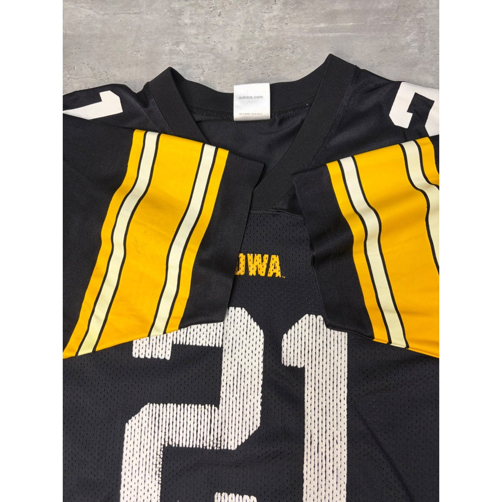 Vintage Iowa Hawkeyes #21 NCAA Adidas Black Football Jersey Size Large