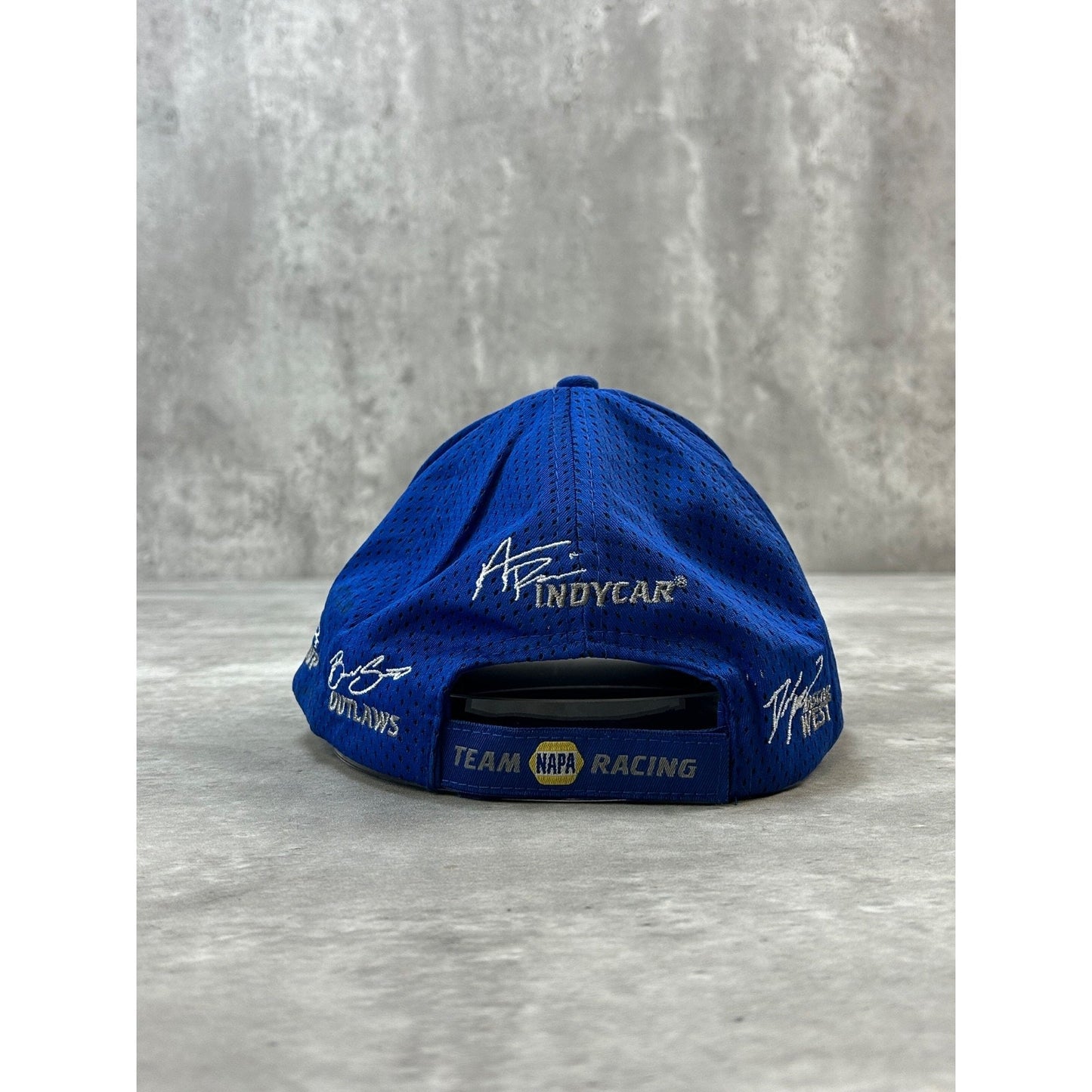 Vintage Napa Racing Embroidered Spellout Nascar Strapback Hat OSFA Blue