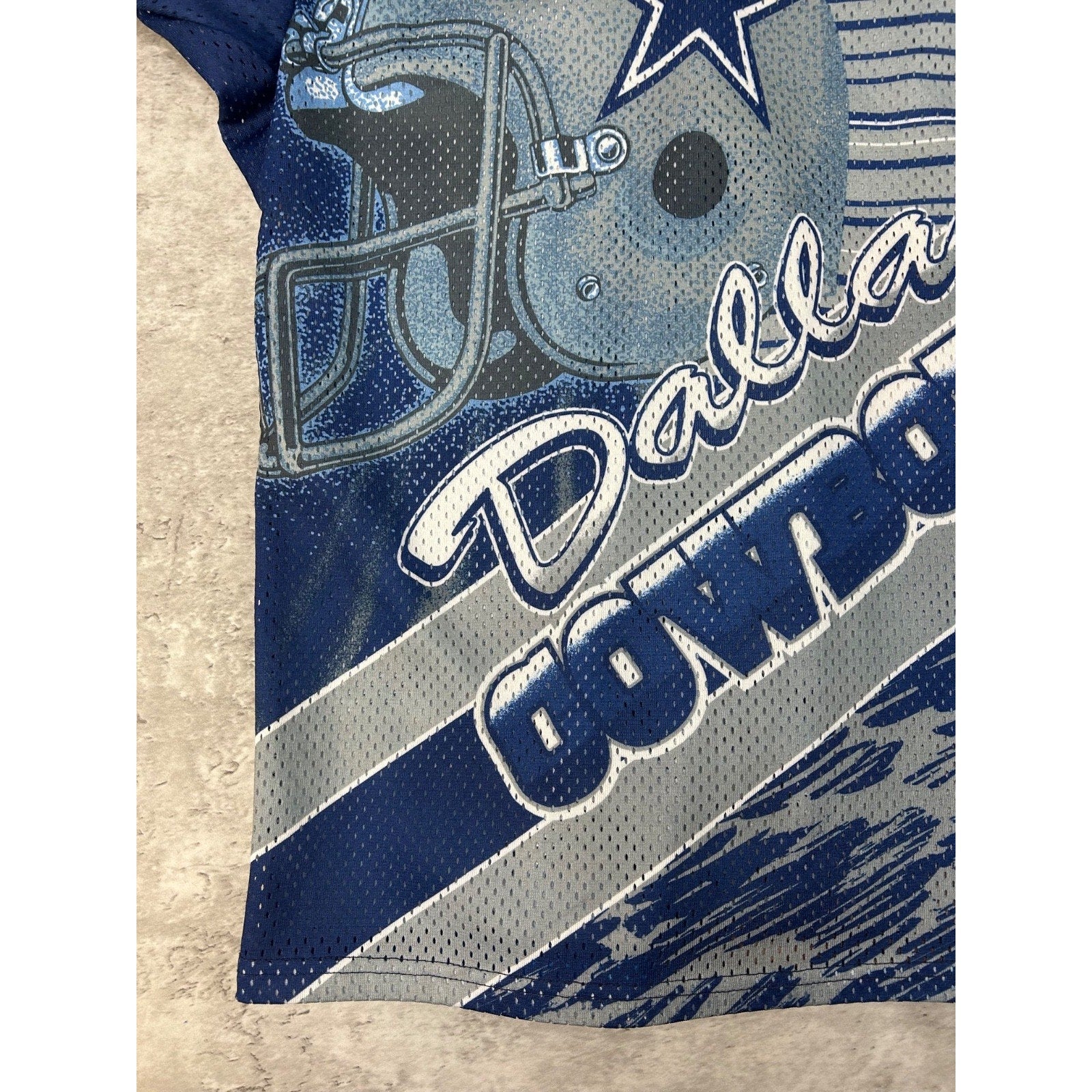 Vintage 90s Dallas Cowboys NFL All Over Print CCM Maska Football Jersey Size M
