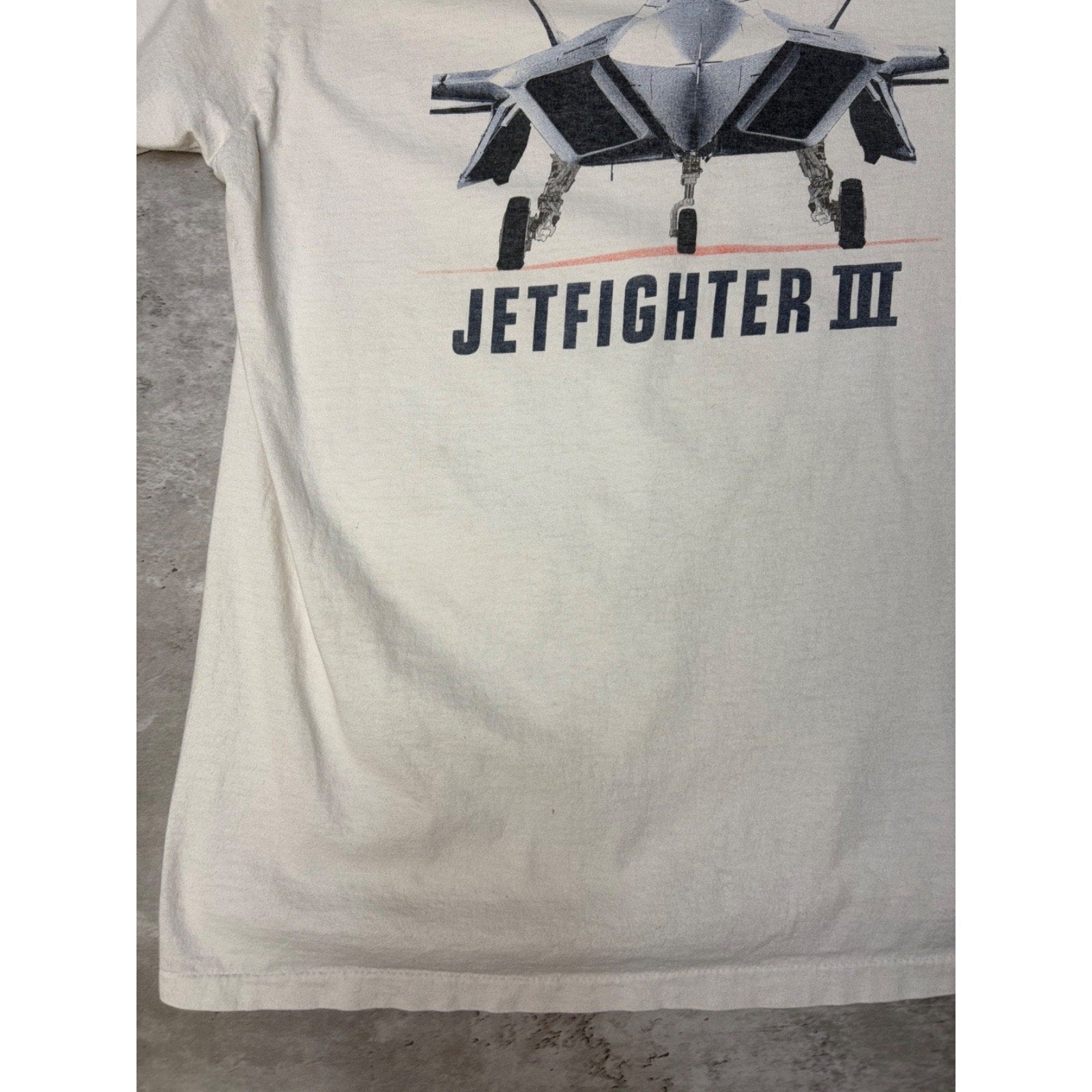Vintage 90s Jetfighter III Video Game Promo Graphic White T-Shirt Size XL