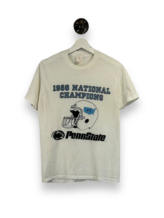 Vintage 1986 Penn State NCAA Football National Champions T-Shirt Size Large