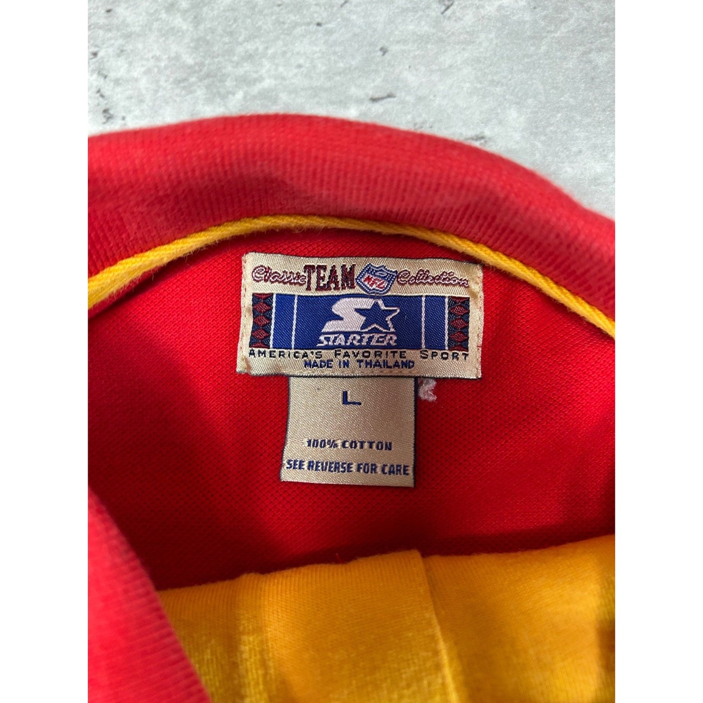 Vintage Kansas City Chiefs NFL Embroidered Logo Starter Button Up Shirt Sz Large