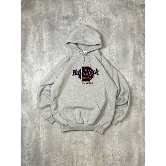 Vintage Hard Rock Cafe Las Vegas Hooded Destination Sweatshirt Size Small Gray