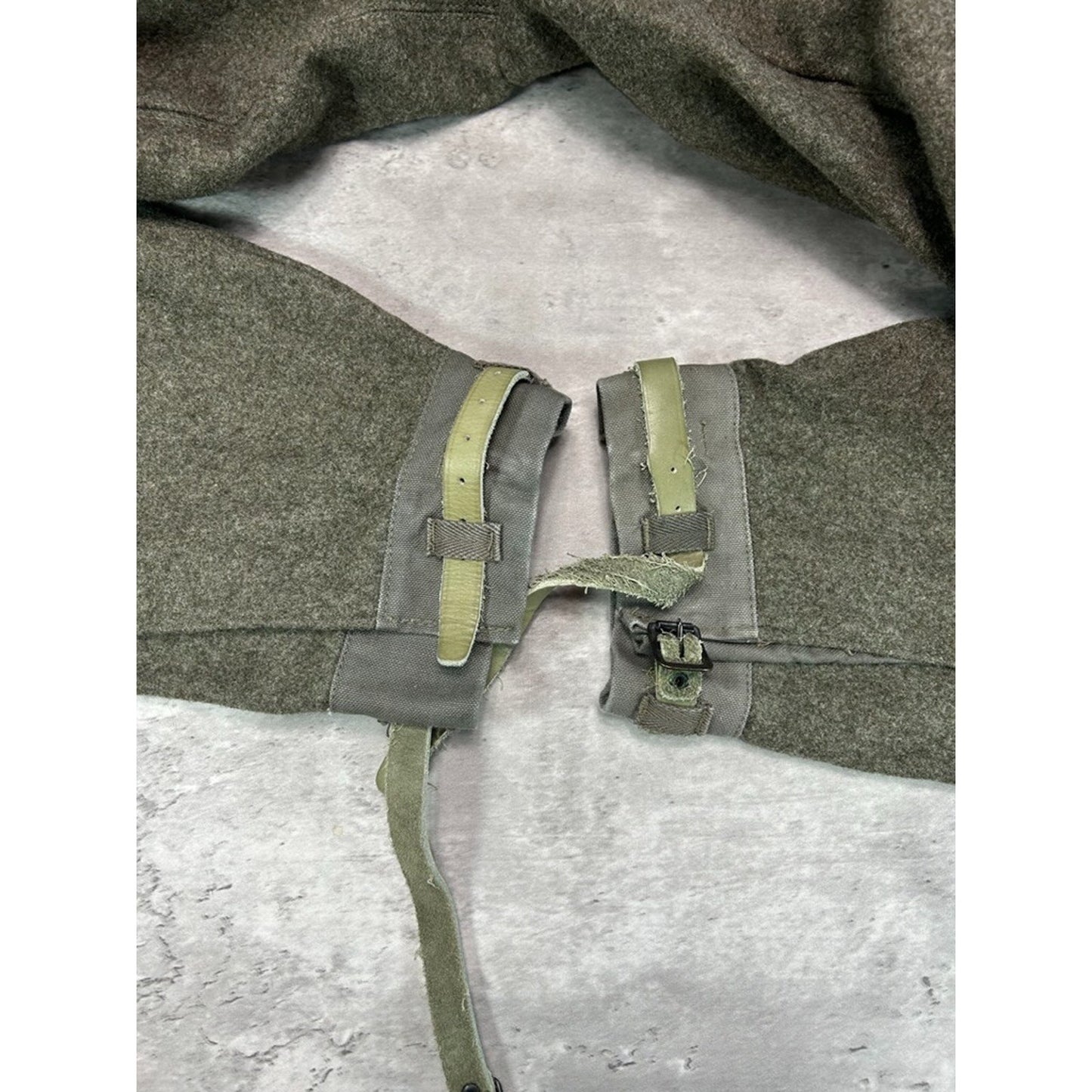 Vintage 1970s Wool Military Buckled Multi Pocket Cargo Pants Size 38 Green