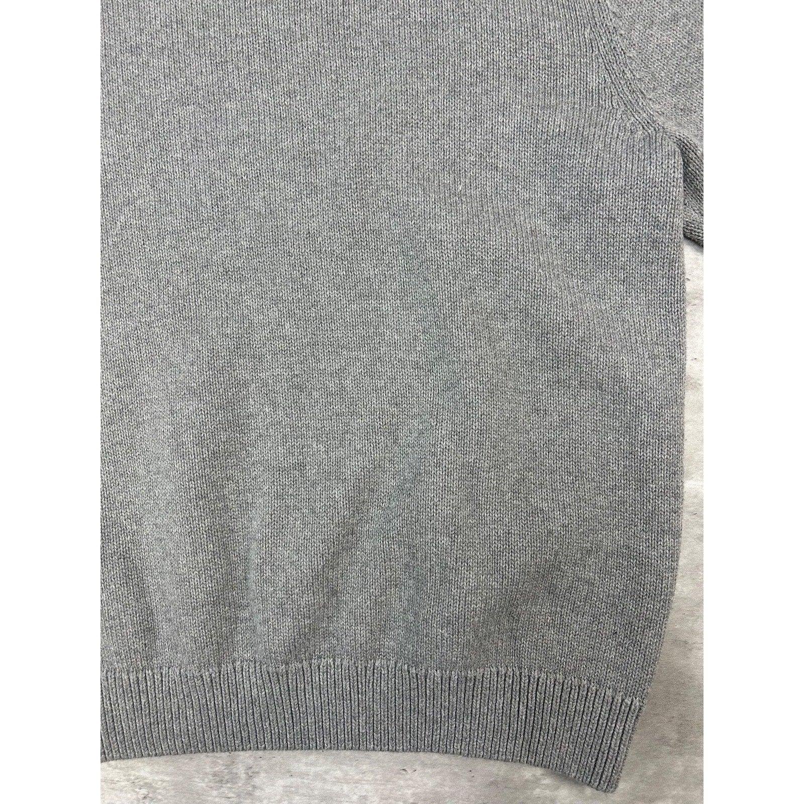 Vintage Chaps Embroidered Crest Pullover Ribbed Knit Sweater Size XL Gray