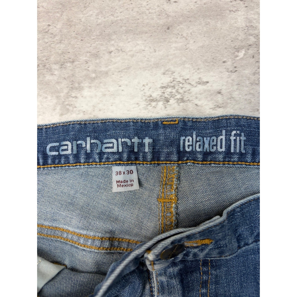 Carhartt Relaxed Fit Medium Wash Denim Workwear Pants Size 38