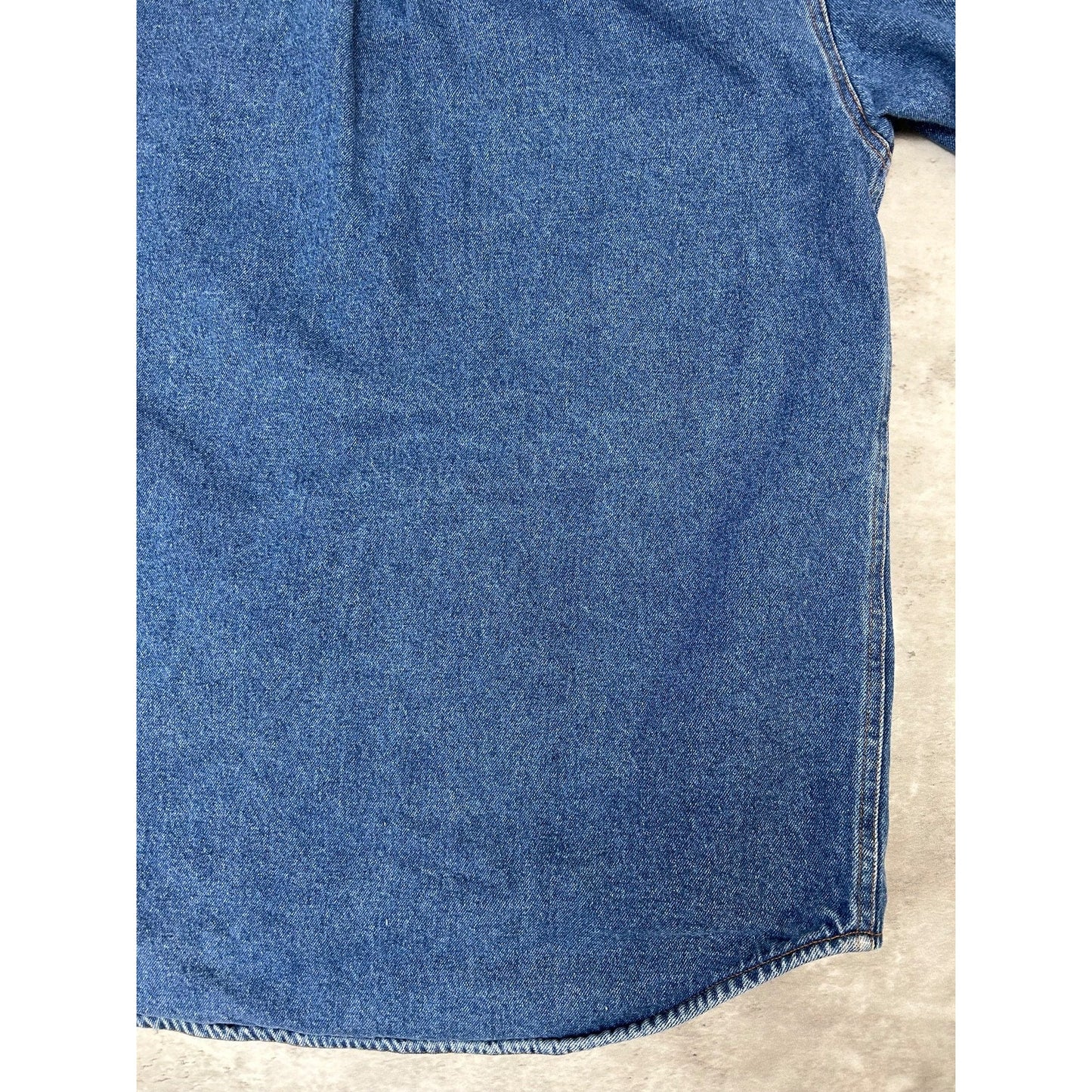 Vintage Woolrich Plaid Lined Dark Wash Denim Long Sleeve Button Up Shirt Small