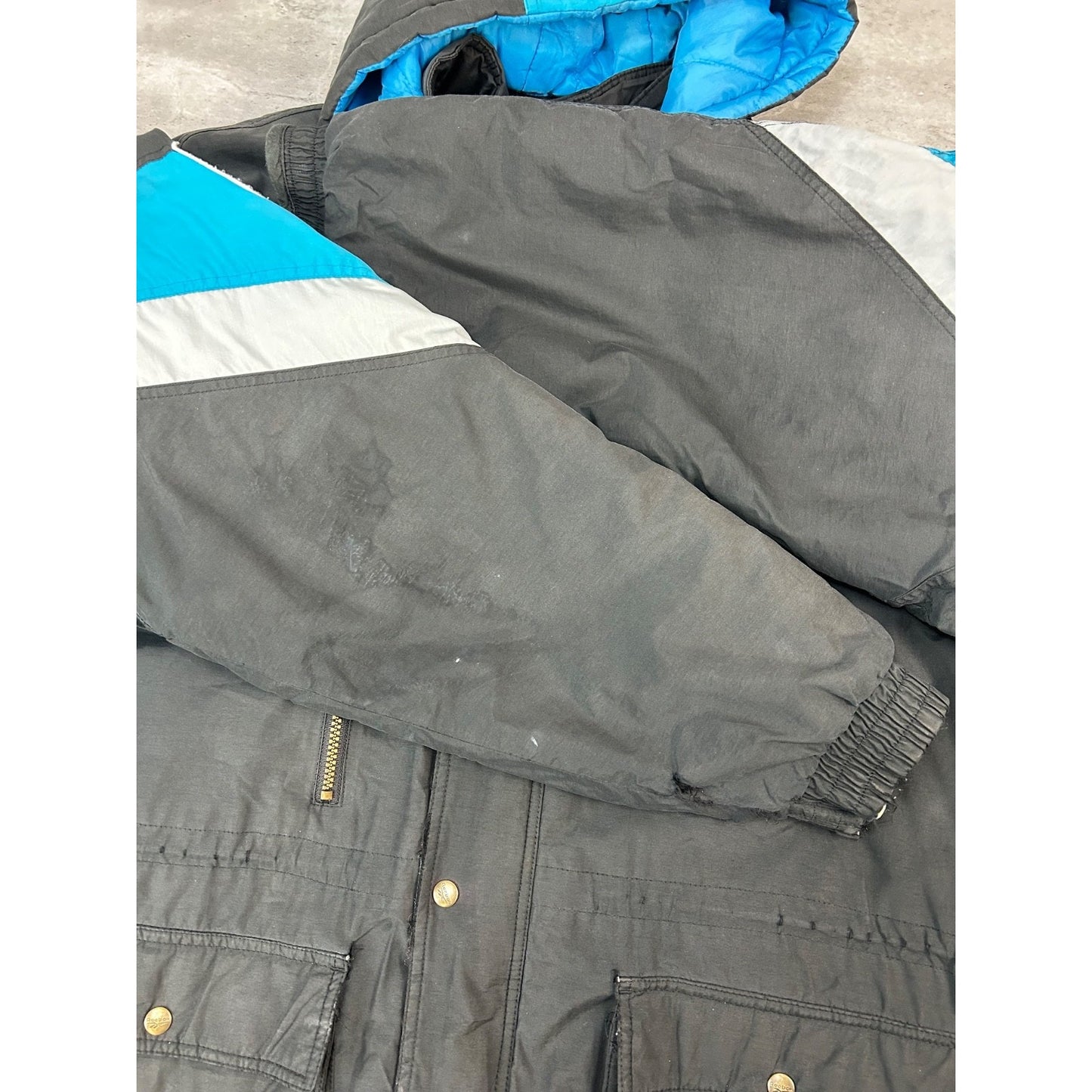 Vintage 90s Carolina Panthers NFL Reebok Insulated Long Jacket Jacket Size XL